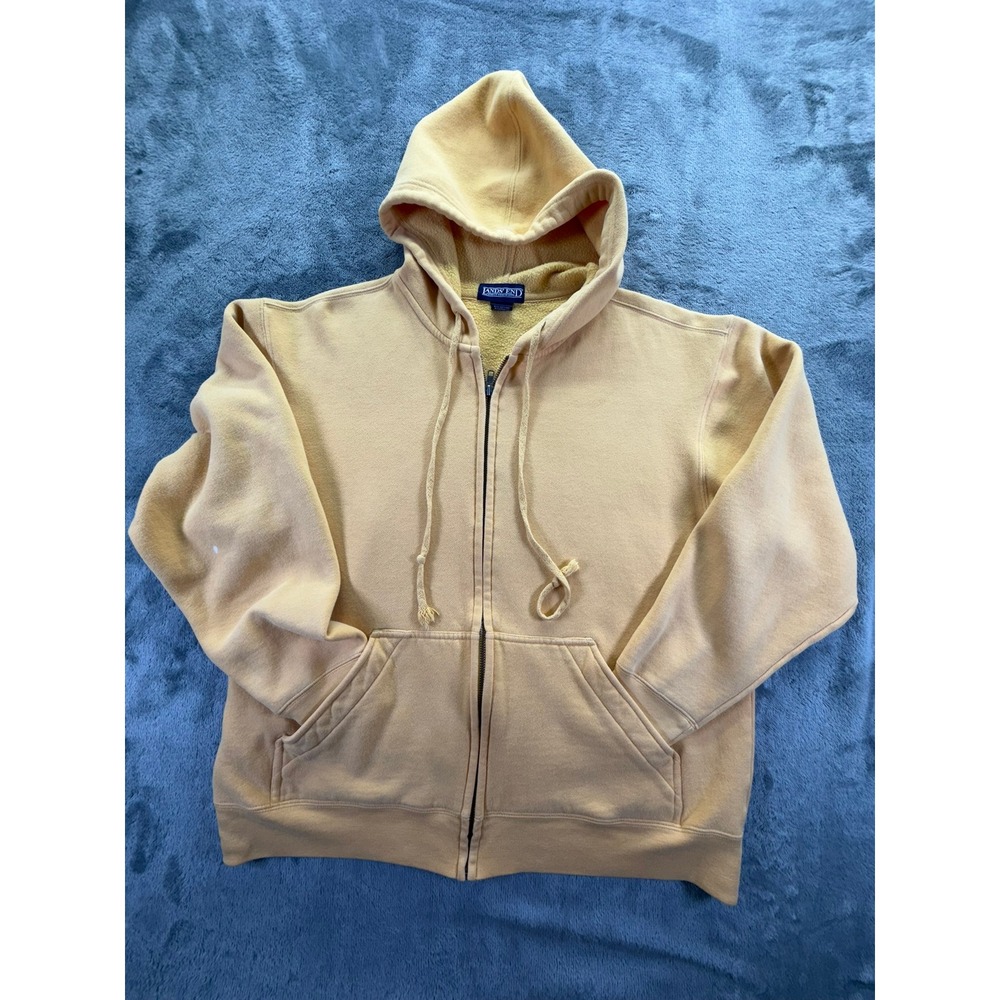 Lands End Yellow Full Zip Hoodie Sweatshirt Large 14-16 66733 GW 2592 B0